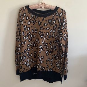 Honeyme Leopard Print Weekender Sweater
